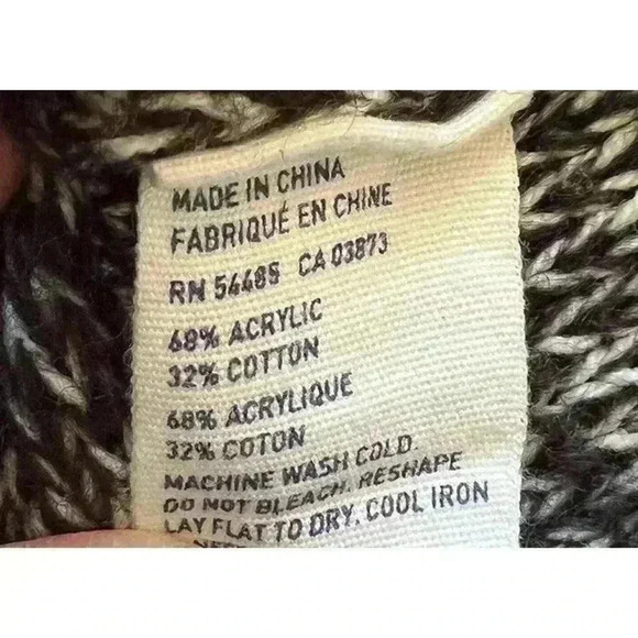 American Eagle Vintage Boyfriend Mixed Knit Sweater Oversized Black White Small - Picture 8 of 8